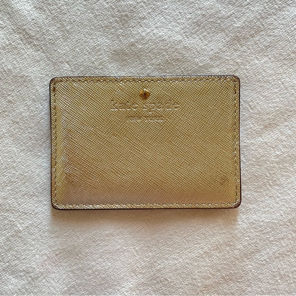 Kate Spade Metallic Gold Card Holder - Picture 1 of 8